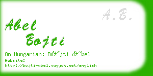 abel bojti business card